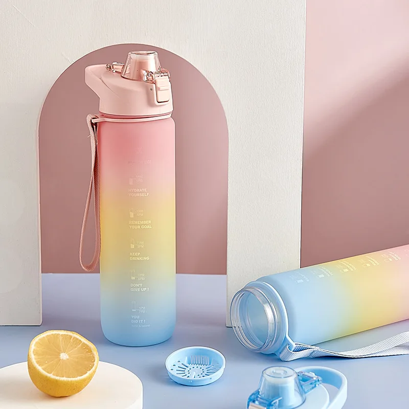 1L Sports Water Bottle Bounce Cover Time Scale Reminder Frosted Leakproof Cup Largecapacity Outdoor Fitness Student Portable Cup
1L Sports Water Bottle Bounce Cover Time Scale Reminder Frosted Leakproof Cup Largecapacity Outdoor Fitness Student Portable Cup