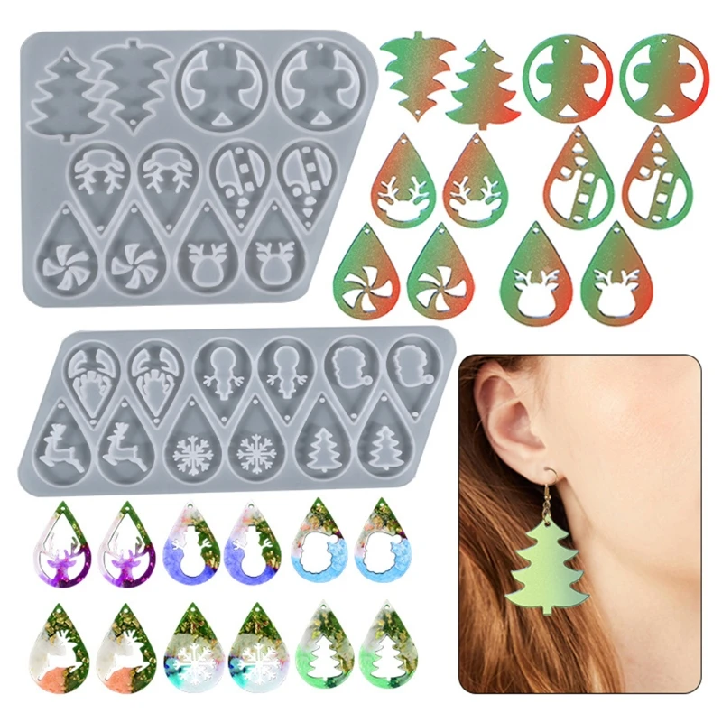 Christmas Earrings Epoxy Resin Mold Necklace Pendants Casting Silicone Mould DIY Christmas Crafts Jewelry Tools
Christmas Earrings Epoxy Resin Mold Necklace Pendants Casting Silicone Mould DIY Christmas Crafts Jewelry Tools