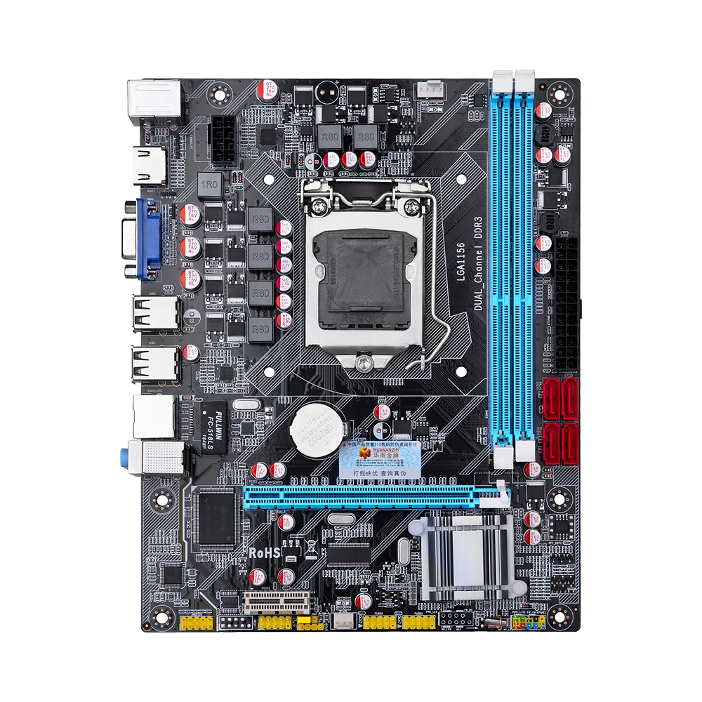 Материнская плата HUANANZHI H55 материнская для Intel LGA 1156 i3 i5 i7 DDR3 16 ГБ SATA2.0 PCI E VGA 9
