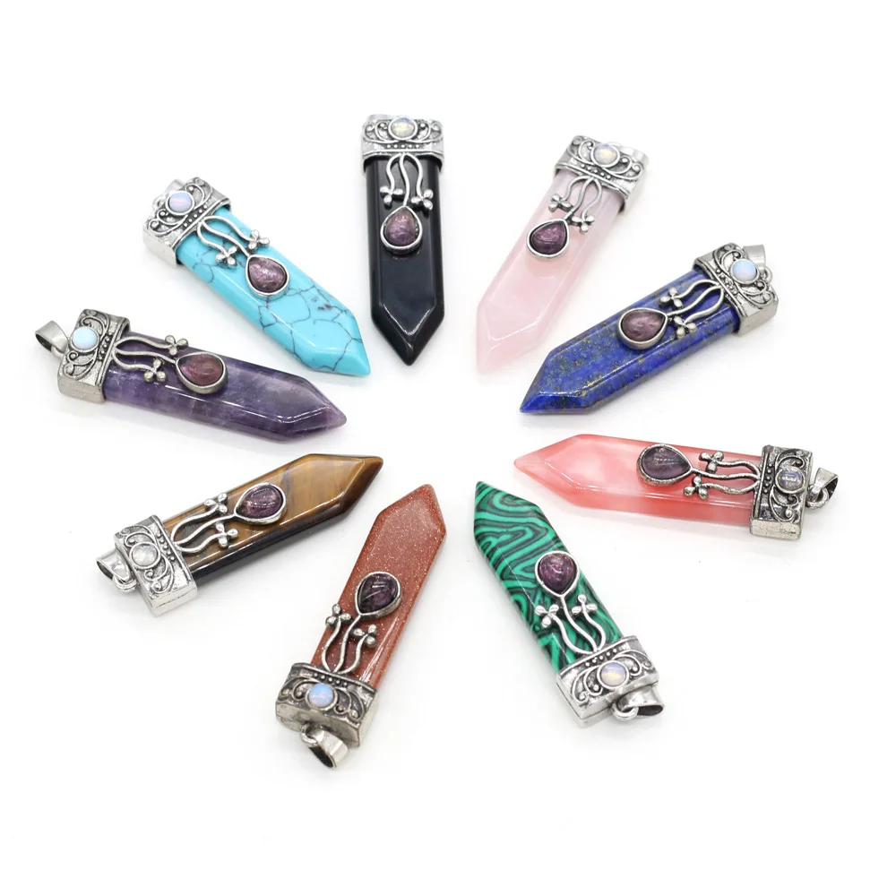 Natural Stone Pendant Reiki Healing Antique silver Alloy Amethysts Energy Crystal for Trible Jewelry Making DIY Necklace
Natural Stone Pendant Reiki Healing Antique silver Alloy Amethysts Energy Crystal for Trible Jewelry Making DIY Necklace