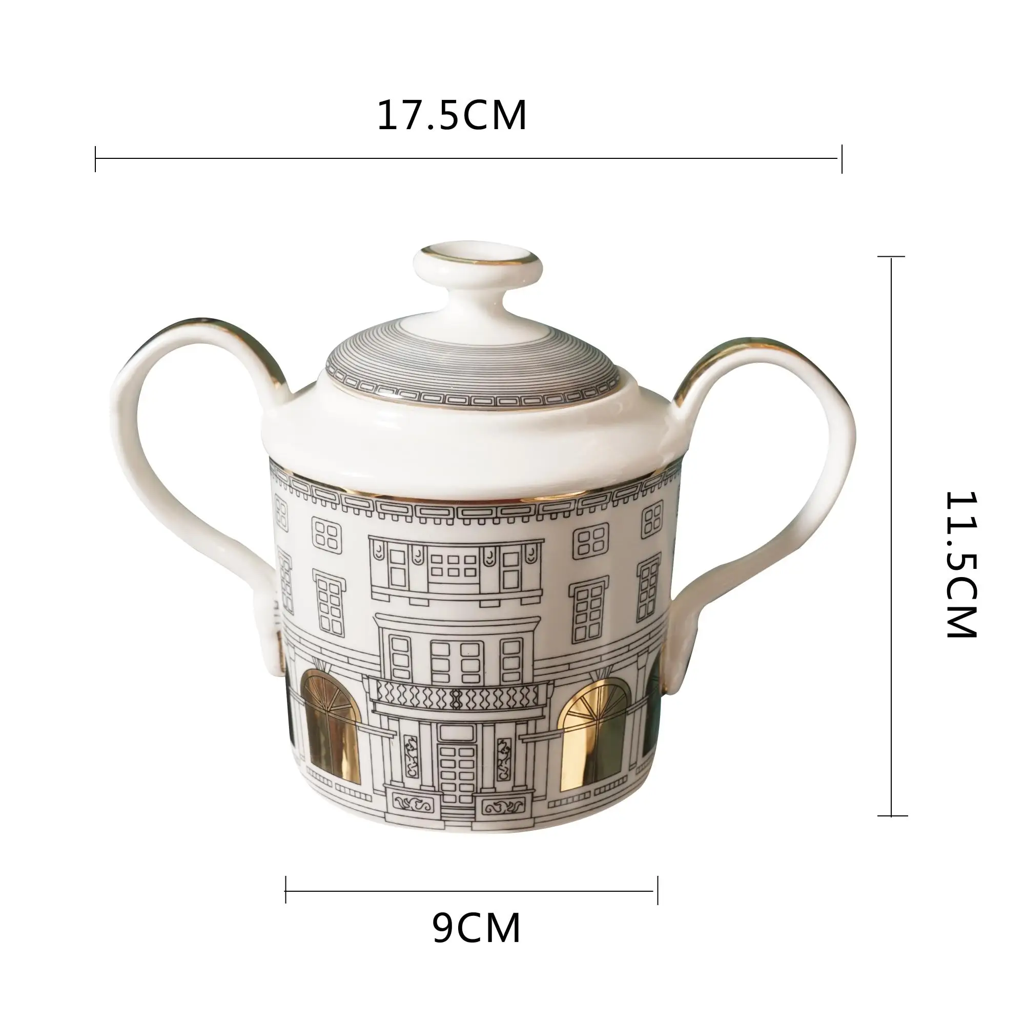 Luxury Gold-plated Castle Coffee Pot Milk Jar Sugar Container Ceramic Turkish Tea Pot British Refreshment Tableware Swan Castle
Luxury Gold-plated Castle Coffee Pot Milk Jar Sugar Container Ceramic Turkish Tea Pot British Refreshment Tableware Swan Castle