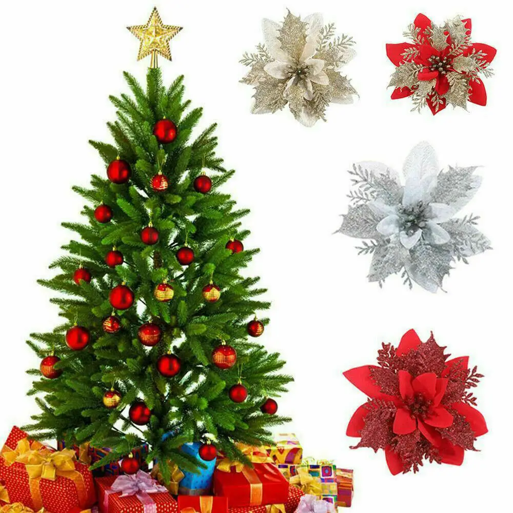 10pcs Christmas Flower Poinsettia Artificial Flower with Clip Christmas Decoration New Year Party Floral Xmas Tree Ornaments
10pcs Christmas Flower Poinsettia Artificial Flower with Clip Christmas Decoration New Year Party Floral Xmas Tree Ornaments
