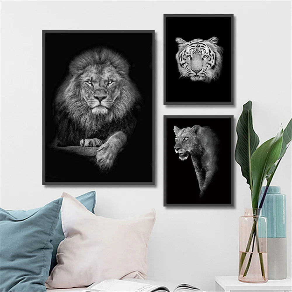 Настенная картина с черными и белыми животными, львом, слоном, зеброй, постер на холсте в скандинавском стиле и печать, Настенная картина для украшения гостиной 
Настенная картина с черными и белыми животными, львом, слоном, зеброй, постер на холсте в скандинавском стиле и печать, Настенная картина для украшения гостиной