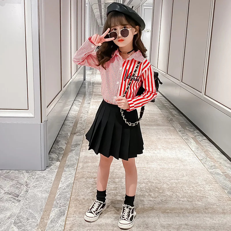 Large Small Stripes Stitching Letter Printing 2Pcs Girls Shirt For Girls Fashion Shirts 2020 Autumn Princess Trendy Tops
Large Small Stripes Stitching Letter Printing 2Pcs Girls Shirt For Girls Fashion Shirts 2020 Autumn Princess Trendy Tops