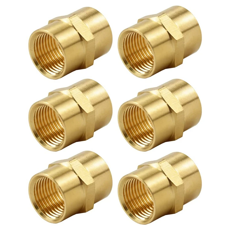 (6 Pack) Besosay Brass Coupler Reducer Adapter, 1/4Inch NPT Female X 1/4Inch NPT Female Hex Nipple, Pipe Fitting
(6 Pack) Besosay Brass Coupler Reducer Adapter, 1/4Inch NPT Female X 1/4Inch NPT Female Hex Nipple, Pipe Fitting