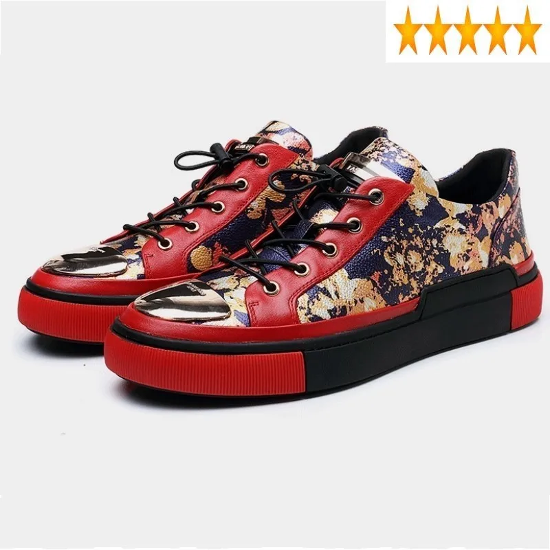Luxury Printing New Genuine Fashion Leather Sneakers Round Toe Casual Lace Up Shoes Men Breathable Trainers Chaussure Homme
Luxury Printing New Genuine Fashion Leather Sneakers Round Toe Casual Lace Up Shoes Men Breathable Trainers Chaussure Homme