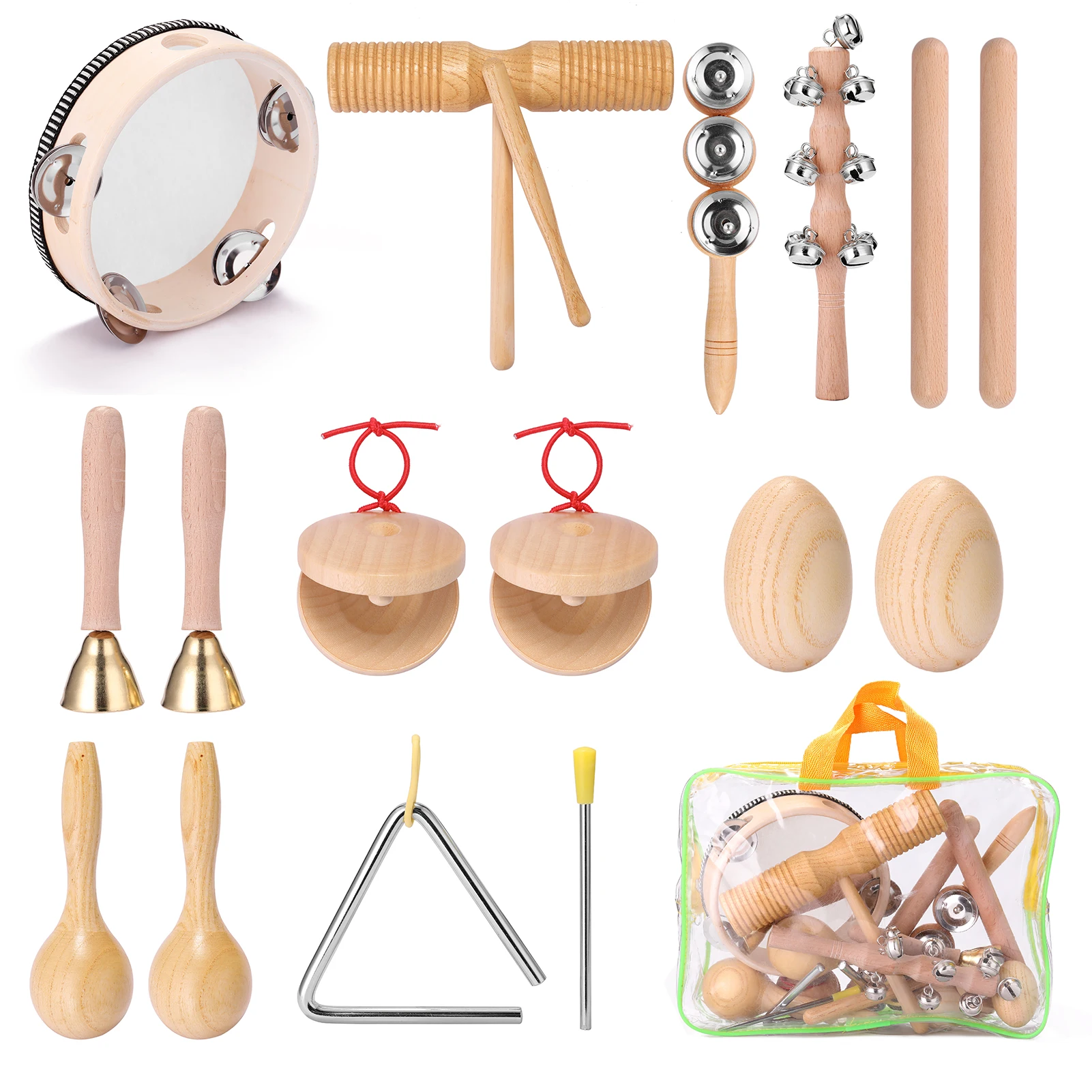 Percussion Instruments 13pcs Children Hand Percussion Instruments Kit Portable Kids Music Enlightenment Musical Instruments Set
Percussion Instruments 13pcs Children Hand Percussion Instruments Kit Portable Kids Music Enlightenment Musical Instruments Set