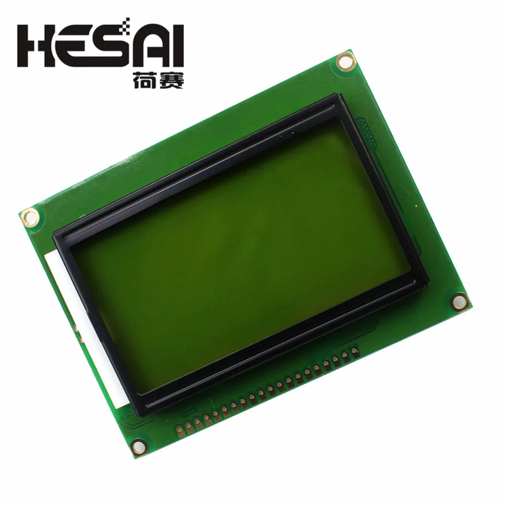Графический ЖК-дисплей 12864 128x64 точек, желто-зеленого/синего цвета с подсветкой, модуль ST7920 параллельного порта, применим к различным устройствам.