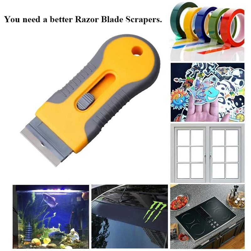 Plastic Mini Razor Blade Scraper Tool Glass Ceramic Metal Decals Scraper and Extra Carbon Steel Blades for Scraping Adhesive Lab
Plastic Mini Razor Blade Scraper Tool Glass Ceramic Metal Decals Scraper and Extra Carbon Steel Blades for Scraping Adhesive Lab