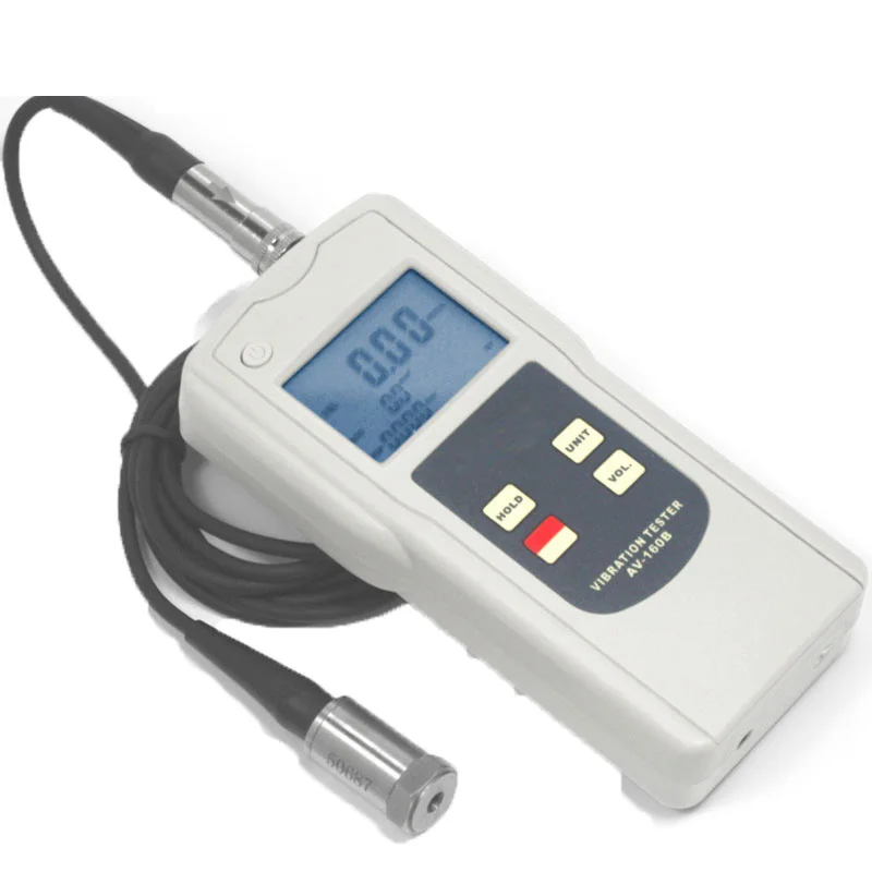 Digital Vibration Meter Tester Analyzer AV-160B with Acceleration Velocity Displacement Tester USB Cable and Software
Digital Vibration Meter Tester Analyzer AV-160B with Acceleration Velocity Displacement Tester USB Cable and Software
