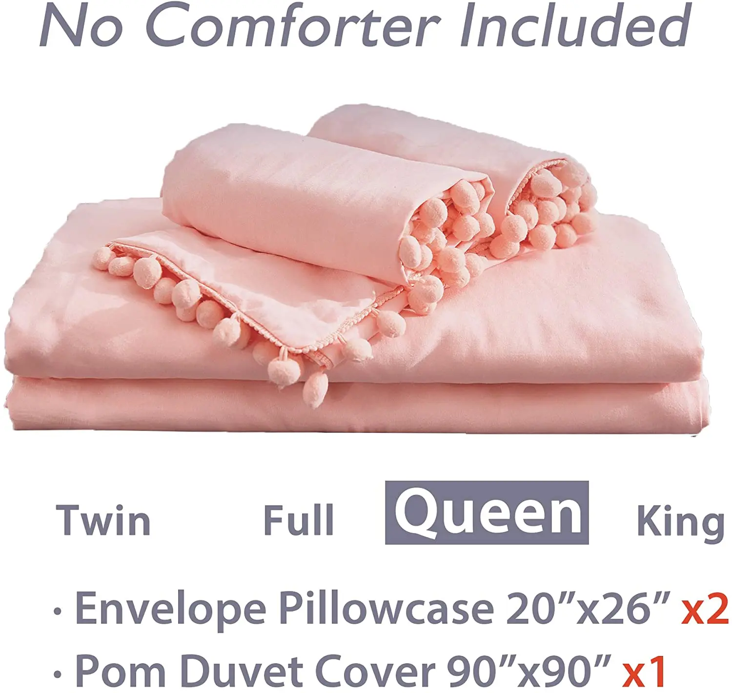Wihte Pink Bedding Sets With Washed Ball Decorative Microfiber Fabric Queen King Duvet Cover Pillowcase Comfortable
Wihte Pink Bedding Sets With Washed Ball Decorative Microfiber Fabric Queen King Duvet Cover Pillowcase Comfortable