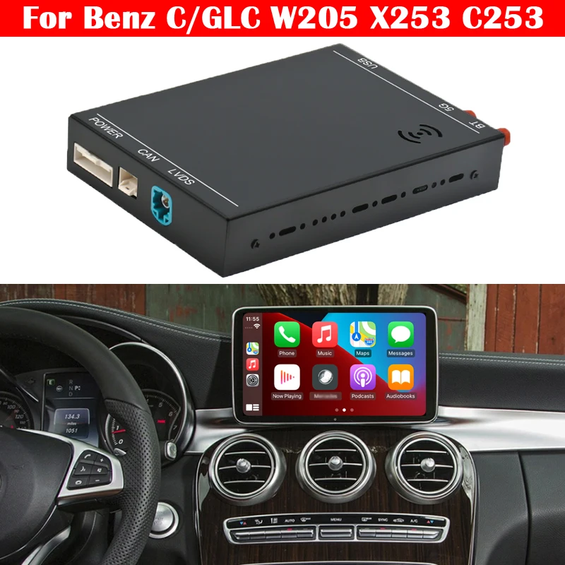 

For Mercedes-Benz C/GLC Class W205 X253 C253 Car Multimedia Android Auto Apple Carplay Interface Decoder Box NTG4.5/4.7 NTG 5.0