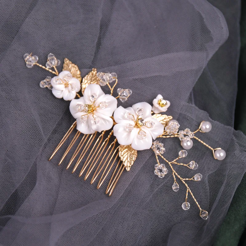New Bridal Flower Pearl Hair Combs For Women Elegant Rhinestone Gold Leaf Hair Combs Wedding Hair Accessories
New Bridal Flower Pearl Hair Combs For Women Elegant Rhinestone Gold Leaf Hair Combs Wedding Hair Accessories
