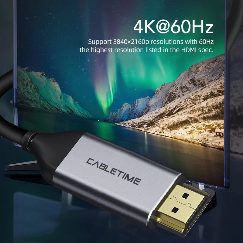 Кабель CABLETIME с USB C на HDMI 4k hdmi кабель 4K 60 Гц Type Thunderbolt 3 для Samsung Huawei mate 20 pro HDM C029|Кабели