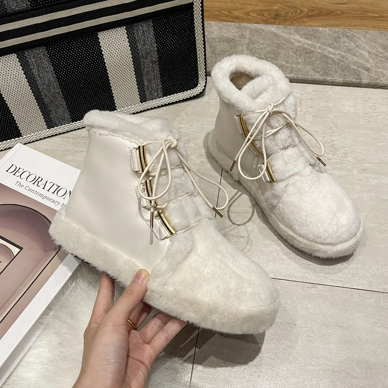 Sweet Style Winter Flat Ankle Boots 2021 New Women Snow Boots Boots for Women Fashion Women's Shoes for Women Fluffy Shoes
Sweet Style Winter Flat Ankle Boots 2021 New Women Snow Boots Boots for Women Fashion Women's Shoes for Women Fluffy Shoes