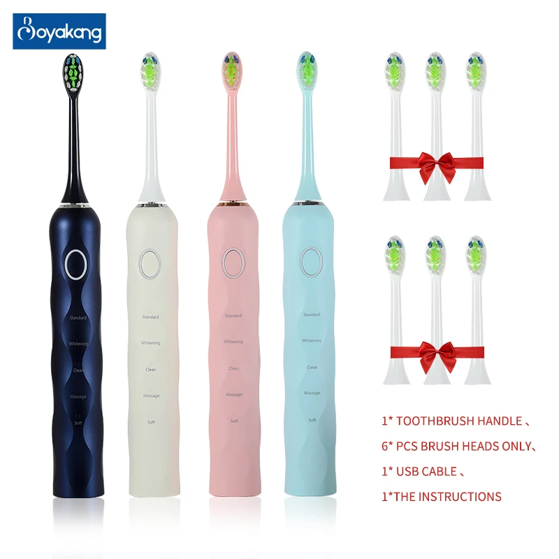 Boyakang Smart Sonic Electric Toothbrush Rechargeable IPX8 Waterproof 5 Cleaning Mode USB Charging Smart Timing Dupont Bristles
Boyakang Smart Sonic Electric Toothbrush Rechargeable IPX8 Waterproof 5 Cleaning Mode USB Charging Smart Timing Dupont Bristles