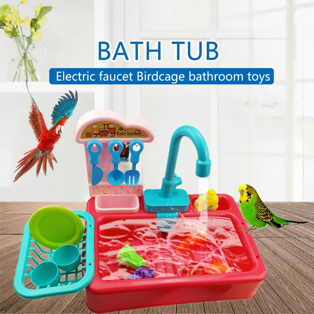 Automatic Bird Bathing Tub Swimming Pool With Faucet Bird Feeder Food Container Parrot Bath Shower Water Dispenser Parrot Toys
Automatic Bird Bathing Tub Swimming Pool With Faucet Bird Feeder Food Container Parrot Bath Shower Water Dispenser Parrot Toys