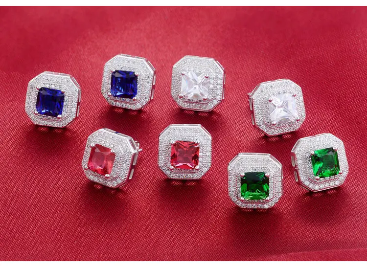 Original design Four colors Real Sterling Silver stud Earrings for women Wedding Engagement Jewelry e668s
Original design Four colors Real Sterling Silver stud Earrings for women Wedding Engagement Jewelry e668s