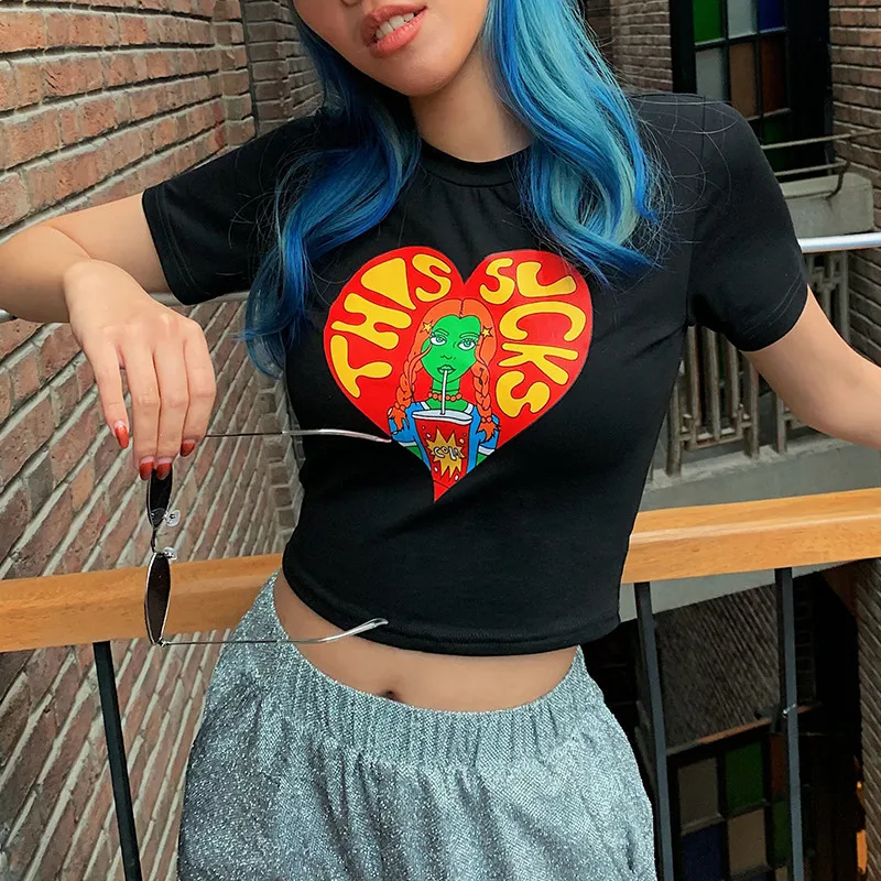 Summer Women's Round Neck Cropped Fashion Printed T-Shirt Sexy Crop Top T Shirt For Cool Girls
Summer Women's Round Neck Cropped Fashion Printed T-Shirt Sexy Crop Top T Shirt For Cool Girls