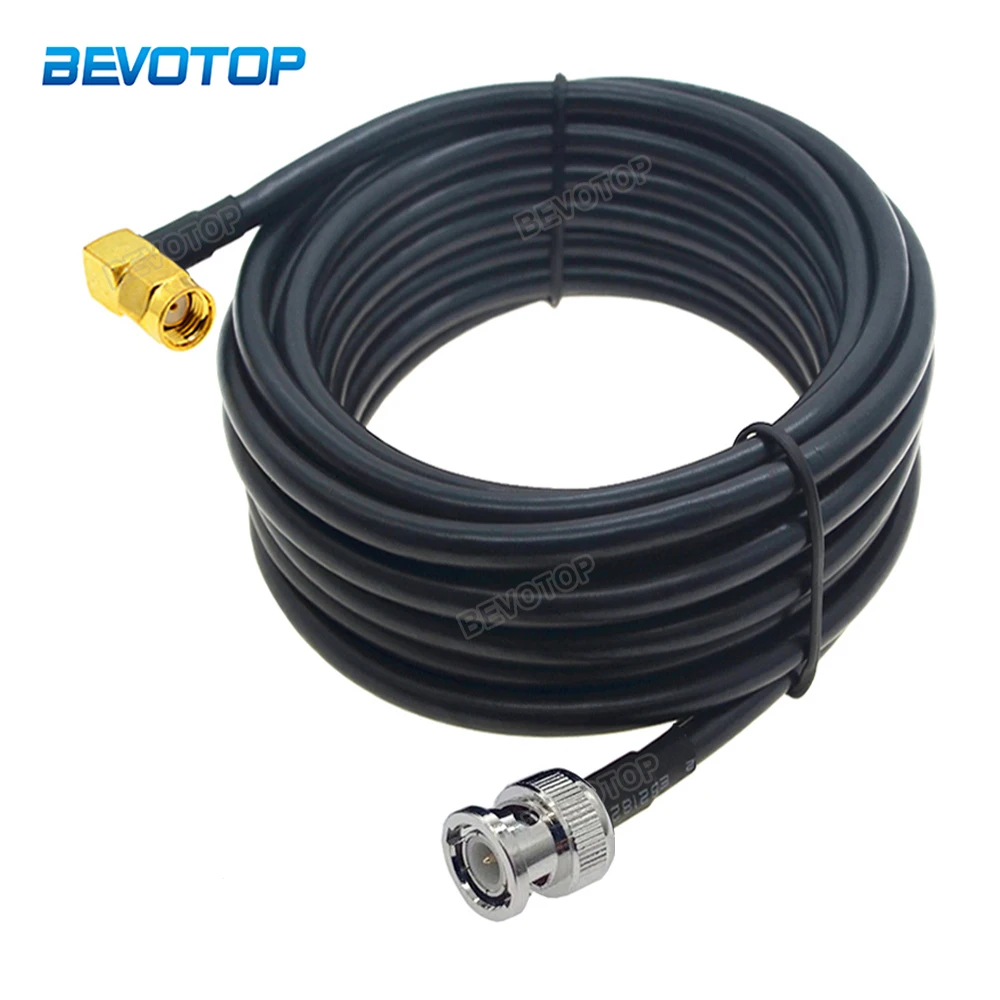 

RG-58 SMA Straight/Right Angle Male to BNC Male Plug RG58 Cable 50 Ohm RF Extension Cable Connector Adapter RF Jumper Pigtail