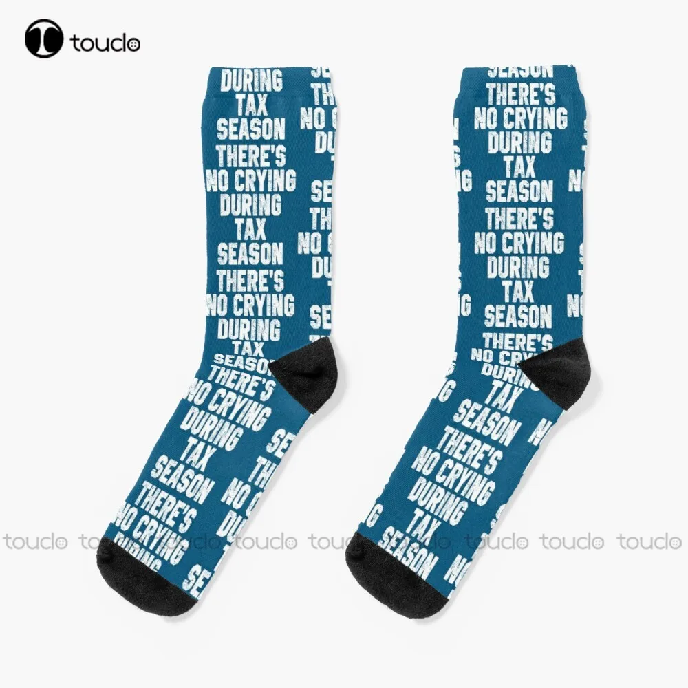 

There'S No Crying During Tax Season Accountant Socks Cotton Socks For Men Unisex Adult Teen Youth Socks Personalized Custom