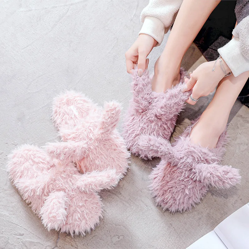 Cute Long Rabbit Ears Slippers Girl Indoor Slippers Long Fur Winter Slippers Mute Non-slip Floor Slippers Rubber Sole Slippers
Cute Long Rabbit Ears Slippers Girl Indoor Slippers Long Fur Winter Slippers Mute Non-slip Floor Slippers Rubber Sole Slippers