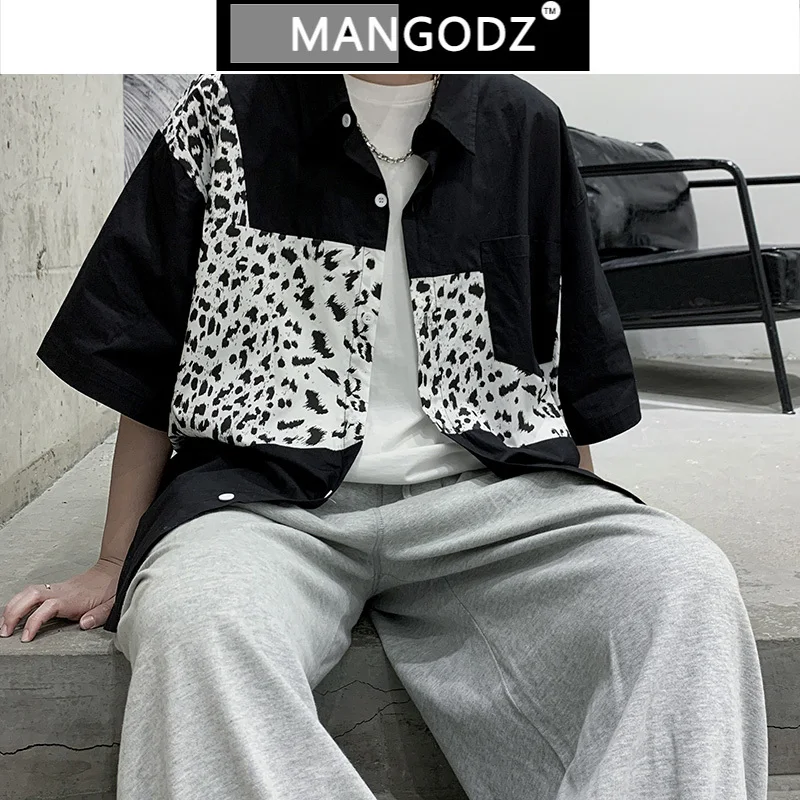 Contrast Splicing Short Sleeve Shirts for Men 2021 Summer New Leopard Print Casual Camisa Homme Loose Fashion Male Clothing Tops 
Contrast Splicing Short Sleeve Shirts for Men 2021 Summer New Leopard Print Casual Camisa Homme Loose Fashion Male Clothing Tops