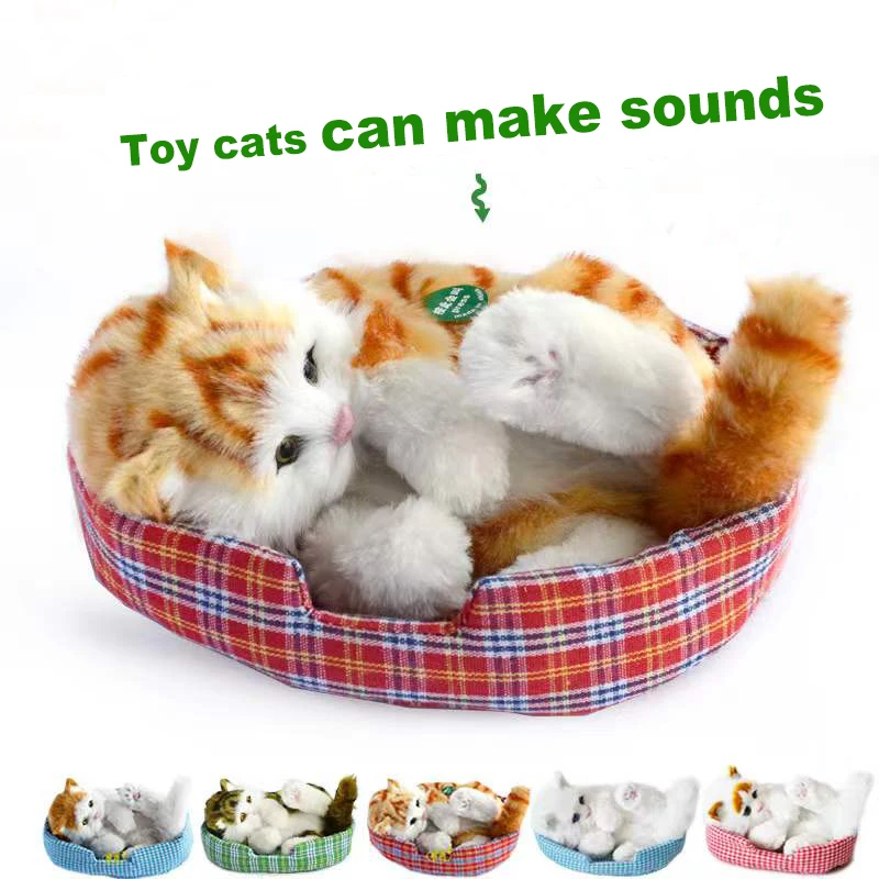 Cute toy cat with sound simulation cat handicraft simulation animal model home decoration creative gift babble little cat
Cute toy cat with sound simulation cat handicraft simulation animal model home decoration creative gift babble little cat