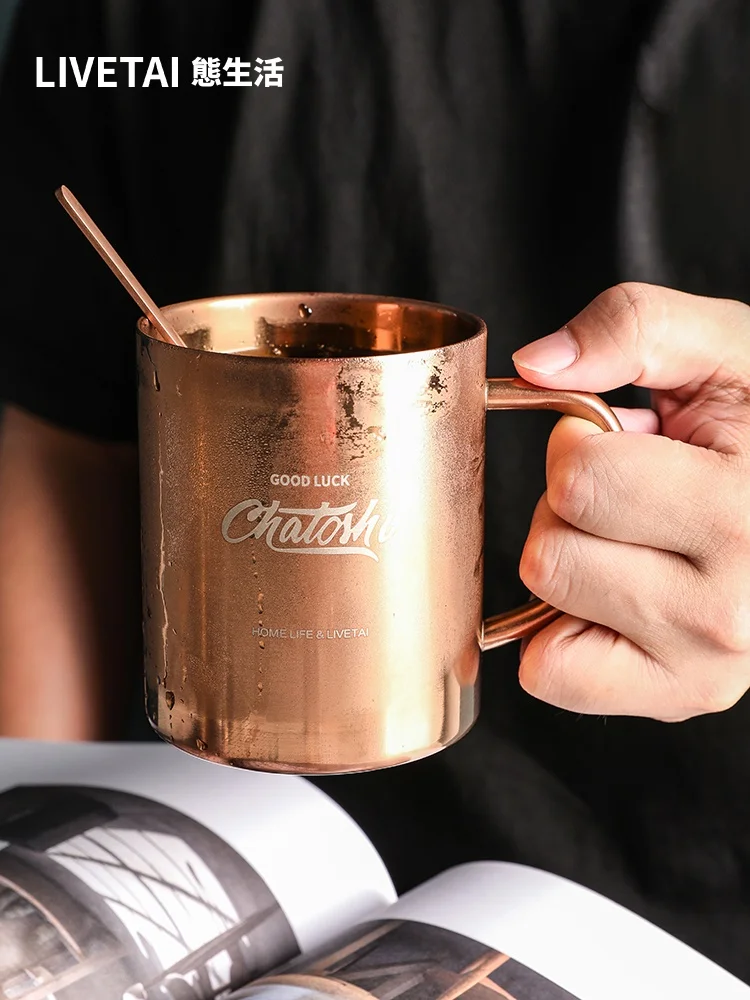 Nordic промышленные изготовленные на заказ 304 Нержавеющая сталь Кофе кружка для дома и офиса, золотой горячей воды Кубок кружки чашки 
Nordic промышленные изготовленные на заказ 304 Нержавеющая сталь Кофе кружка для дома и офиса, золотой горячей воды Кубок кружки чашки