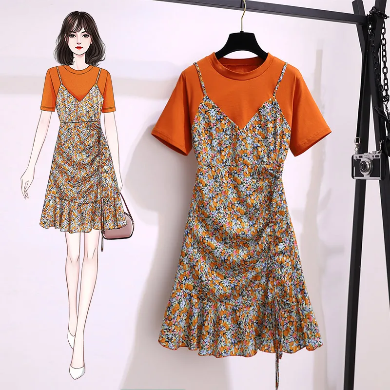 EHQAXIN 2021 Women's Summer Small Daisy Floral Dress Fashion V-Neck Strap Stitching Short-Sleeved Dress Female M-6XL
EHQAXIN 2021 Women's Summer Small Daisy Floral Dress Fashion V-Neck Strap Stitching Short-Sleeved Dress Female M-6XL