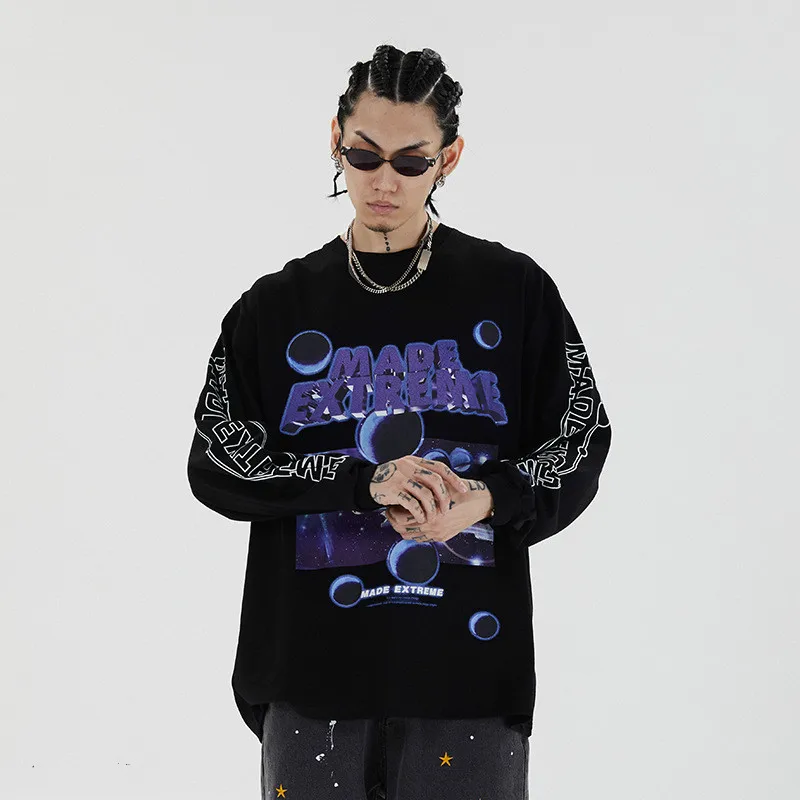 Sci-Fi Universe Print Print Loose Long Sleeve T-shirt Hip Hop Tees Shirts Men Streetwear Hipster Casual Men Women Tops
Sci-Fi Universe Print Print Loose Long Sleeve T-shirt Hip Hop Tees Shirts Men Streetwear Hipster Casual Men Women Tops