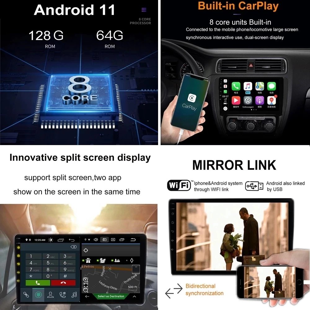 9" Android 11.0 Car Player Multimedia GPS Navigation For Mitsubishi Outlander 2 Citroen C-Crosser Peugeot 4007 2007-2012 | Автомобили