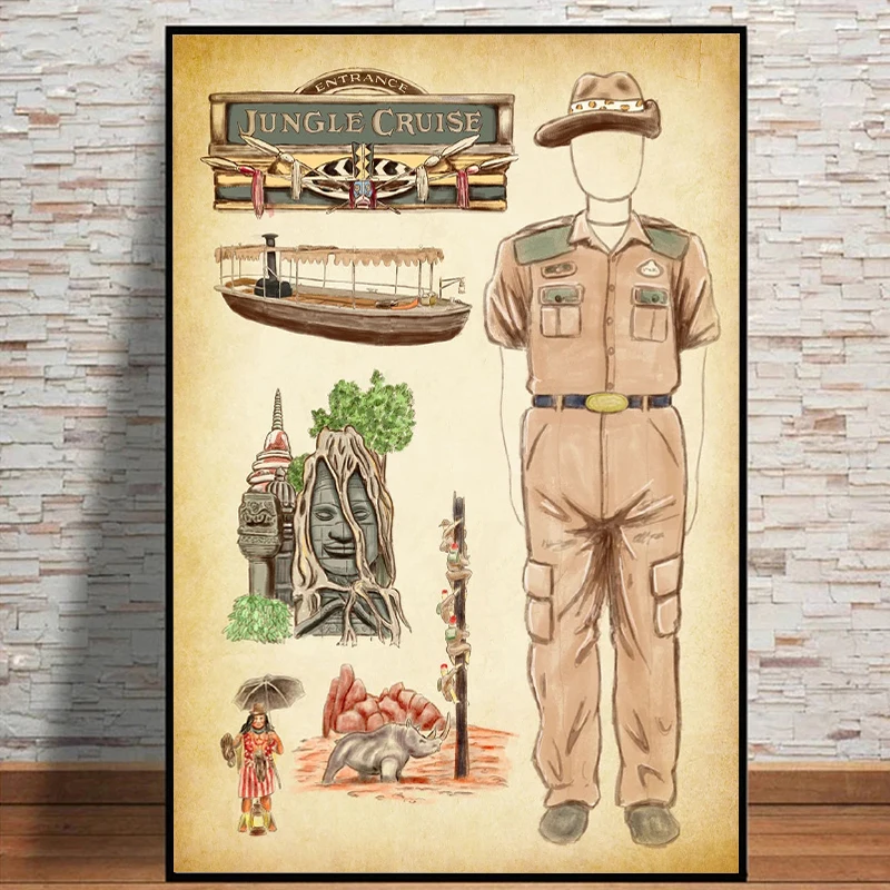 Disneyland Jungle Cruise Poster Disney Cast Member Skipper Costume Adventureland Boat Trader Sam Sign Canvas Painting Wall Art
Disneyland Jungle Cruise Poster Disney Cast Member Skipper Costume Adventureland Boat Trader Sam Sign Canvas Painting Wall Art