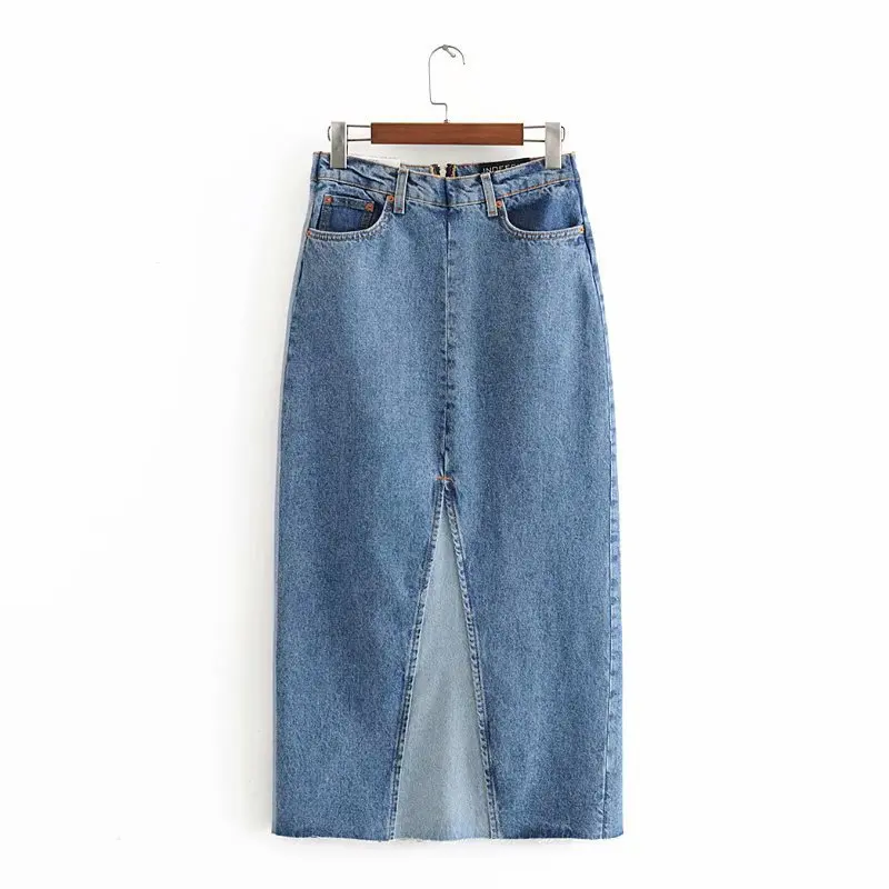 2020 New Denim Patchwork Skirt Women Front Pocket Back Patch Pocket Unfinished Hem Back Slit Elegant Midi Woman Skirts Harajuku 
2020 New Denim Patchwork Skirt Women Front Pocket Back Patch Pocket Unfinished Hem Back Slit Elegant Midi Woman Skirts Harajuku