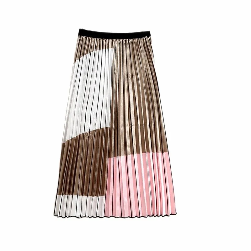 Pleated Skirt Women's Clothing Elastic Waist 2020 Autumn Skirts New Fashion Casual Color Contrast Satin Printed Skirt Korean
Pleated Skirt Women's Clothing Elastic Waist 2020 Autumn Skirts New Fashion Casual Color Contrast Satin Printed Skirt Korean