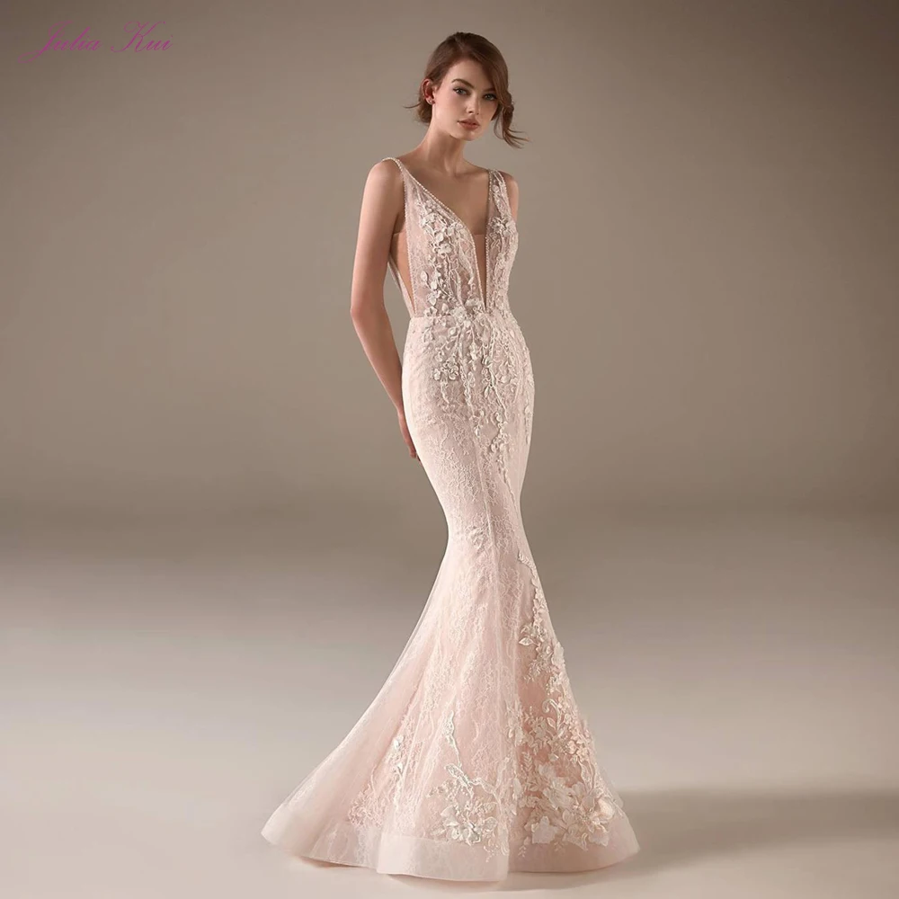 Julia Kui Detachable Train Mermaid Wedding Dresses Unique Embroidery Lace Deep V-Neck Backless Trumpet Bridal Vestido De Noiva
Julia Kui Detachable Train Mermaid Wedding Dresses Unique Embroidery Lace Deep V-Neck Backless Trumpet Bridal Vestido De Noiva