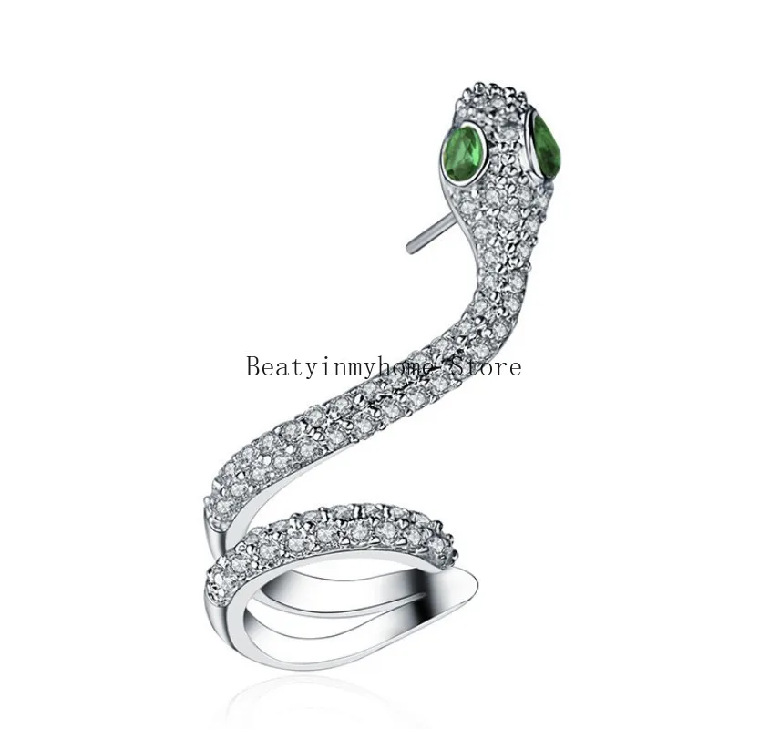 European and American creative personality micro-encrusted zircon serpentine ear clip female 925 silver pin studs simple
European and American creative personality micro-encrusted zircon serpentine ear clip female 925 silver pin studs simple