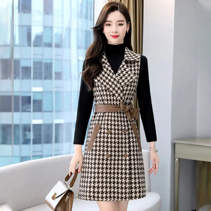 2022 Women's Fashion Houndstooth Sleeveless Vest Jacket Office Ladies Office Lady Casual WaistCoat Fall Outwear X29
2022 Women's Fashion Houndstooth Sleeveless Vest Jacket Office Ladies Office Lady Casual WaistCoat Fall Outwear X29