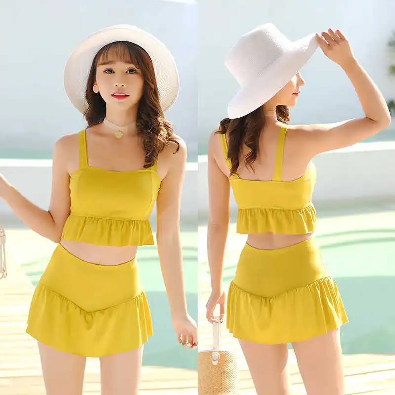 Split Solid Color Skirt Style Boxer Swim Shorts Sexy Bikini Two-piece Hot Spring Gathering Women's Swimming Suit
Split Solid Color Skirt Style Boxer Swim Shorts Sexy Bikini Two-piece Hot Spring Gathering Women's Swimming Suit