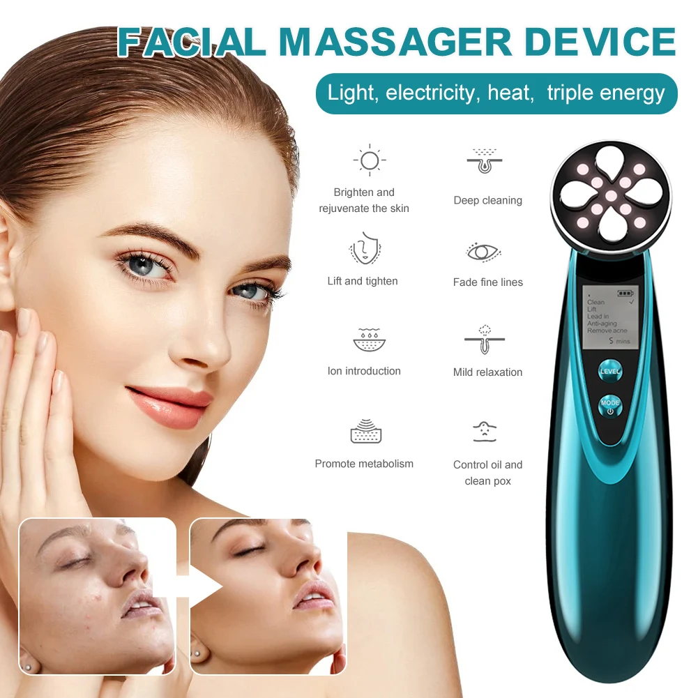 NEW Facial Massager Anti-Wrinkles Skin Removal Anti Aging Lifting and Tightening Machine with 5Color Lights Face Massager Device
NEW Facial Massager Anti-Wrinkles Skin Removal Anti Aging Lifting and Tightening Machine with 5Color Lights Face Massager Device