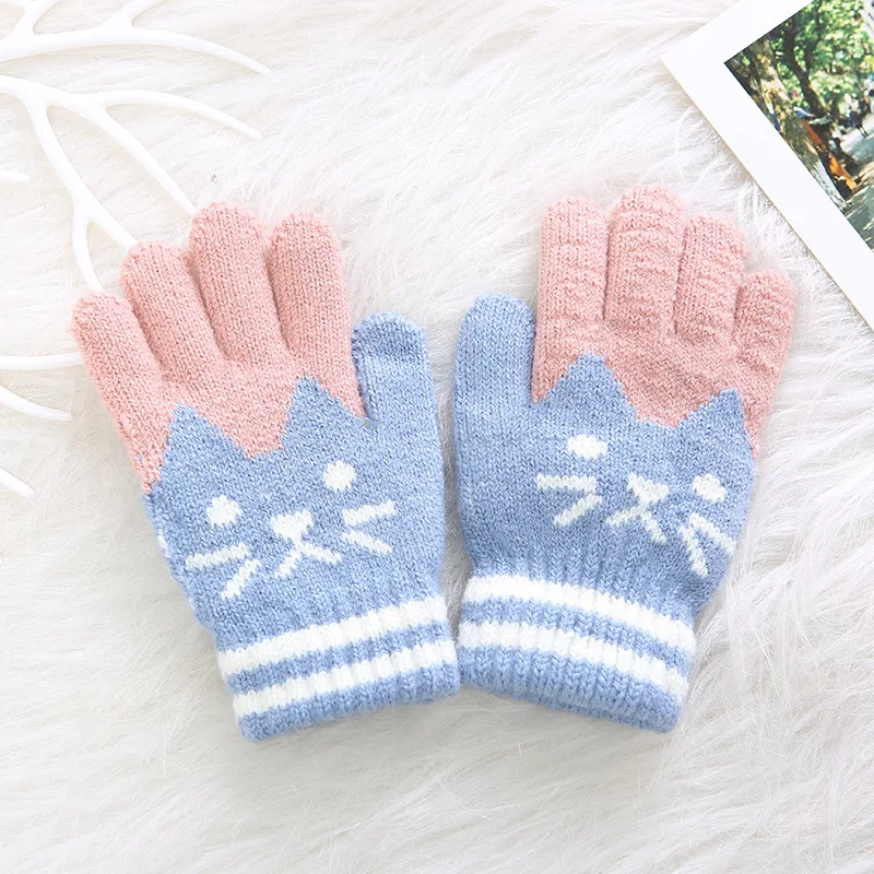 New Children Kids Winter Warm Thicken Patchwork Gloves Cute Cat Mittens Imitation Cashmere Finger Gloves For 4-8Y
New Children Kids Winter Warm Thicken Patchwork Gloves Cute Cat Mittens Imitation Cashmere Finger Gloves For 4-8Y