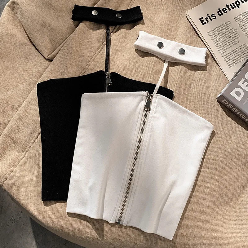 Fashion Zipper Halter Slim Tube Tops Women Off Shoulder Camis Tanks Sexy Crop Top
Fashion Zipper Halter Slim Tube Tops Women Off Shoulder Camis Tanks Sexy Crop Top