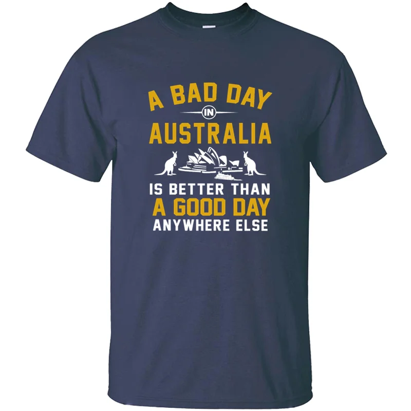 Мужская футболка с принтом "Bad Day In Австралия", "Better Than Good Day", модель 2019 года, Мужская футболка с коротким рукавом в классическом стиле хип-хоп
Мужская футболка с принтом "Bad Day In Австралия", "Better Than Good Day", модель 2019 года, Мужская футболка с коротким рукавом в классическом стиле хип-хоп