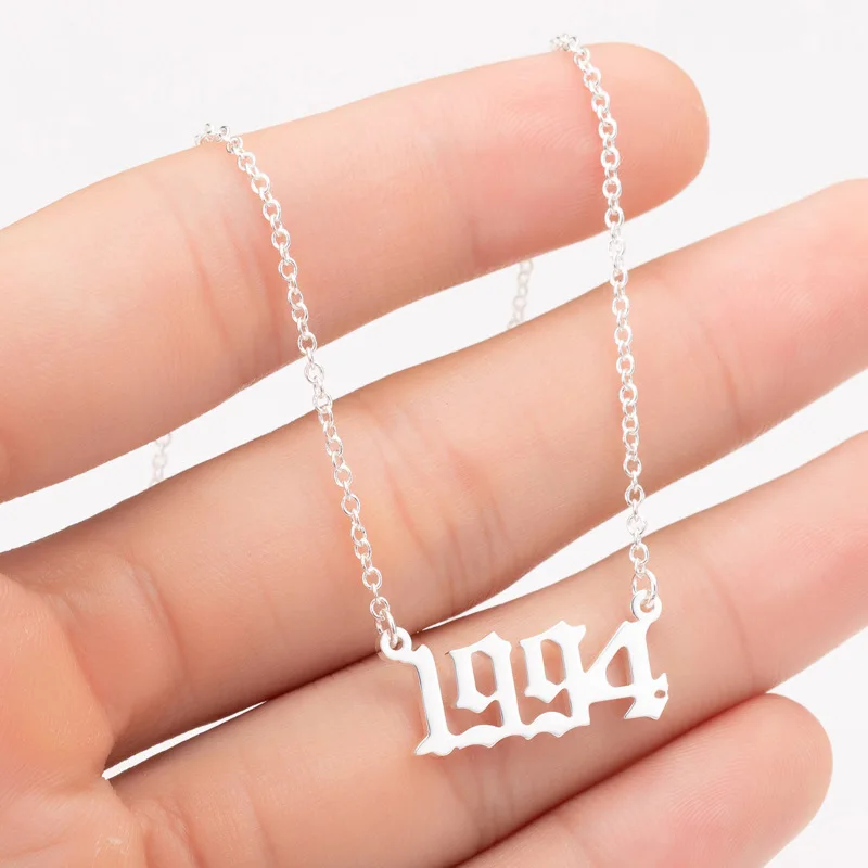 Fashion Personality Stainless Steel Year Birthday Number Necklaces for Women Creative Birthday Gift from 1980 to 2019
Fashion Personality Stainless Steel Year Birthday Number Necklaces for Women Creative Birthday Gift from 1980 to 2019