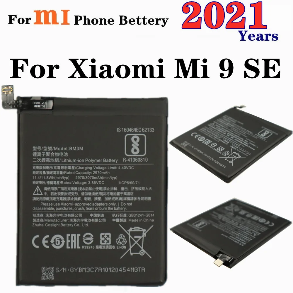 2021 лет для Xiaomi Mi 9 SE Mi9 M9 Se батарея BM3M 3070 мАч высокой емкости телефон аккумуляторная батарея
2021 лет для Xiaomi Mi 9 SE Mi9 M9 Se батарея BM3M 3070 мАч высокой емкости телефон аккумуляторная батарея