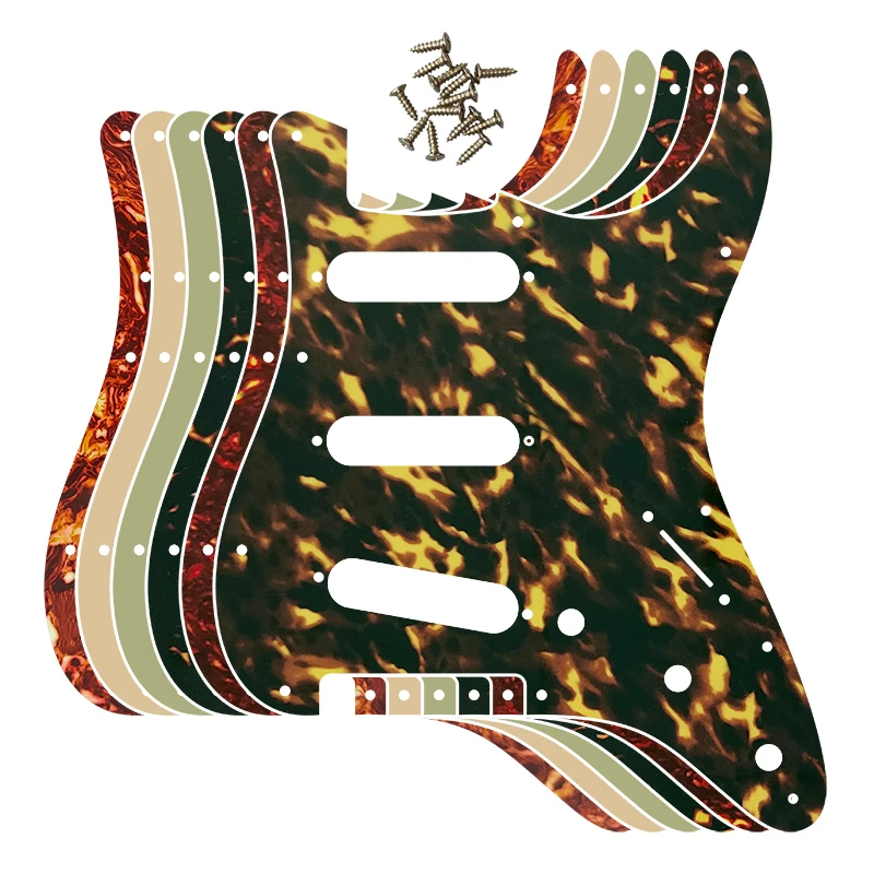 

Pleroo Custom Guitar Parts - For US 62 Year 11 Screw Hole Standard Strat St SSS Guitar Pickguard Scratch Plate