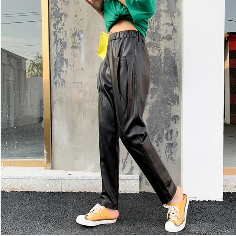 Ladies Real Trousers Women Genuine Leather Loose Harem Pants Streetwear Korean Female Quality Sheepskin Plus Size 4XL
Ladies Real Trousers Women Genuine Leather Loose Harem Pants Streetwear Korean Female Quality Sheepskin Plus Size 4XL