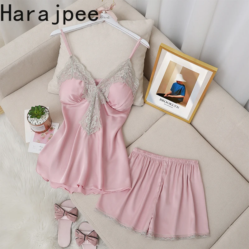 Harajpee Women Pajamas 2021 Summer French SexyTemperament Alluring Style Lace V-Neck Ice Silk Sling Short Skirt Home Wear Suits
Harajpee Women Pajamas 2021 Summer French SexyTemperament Alluring Style Lace V-Neck Ice Silk Sling Short Skirt Home Wear Suits