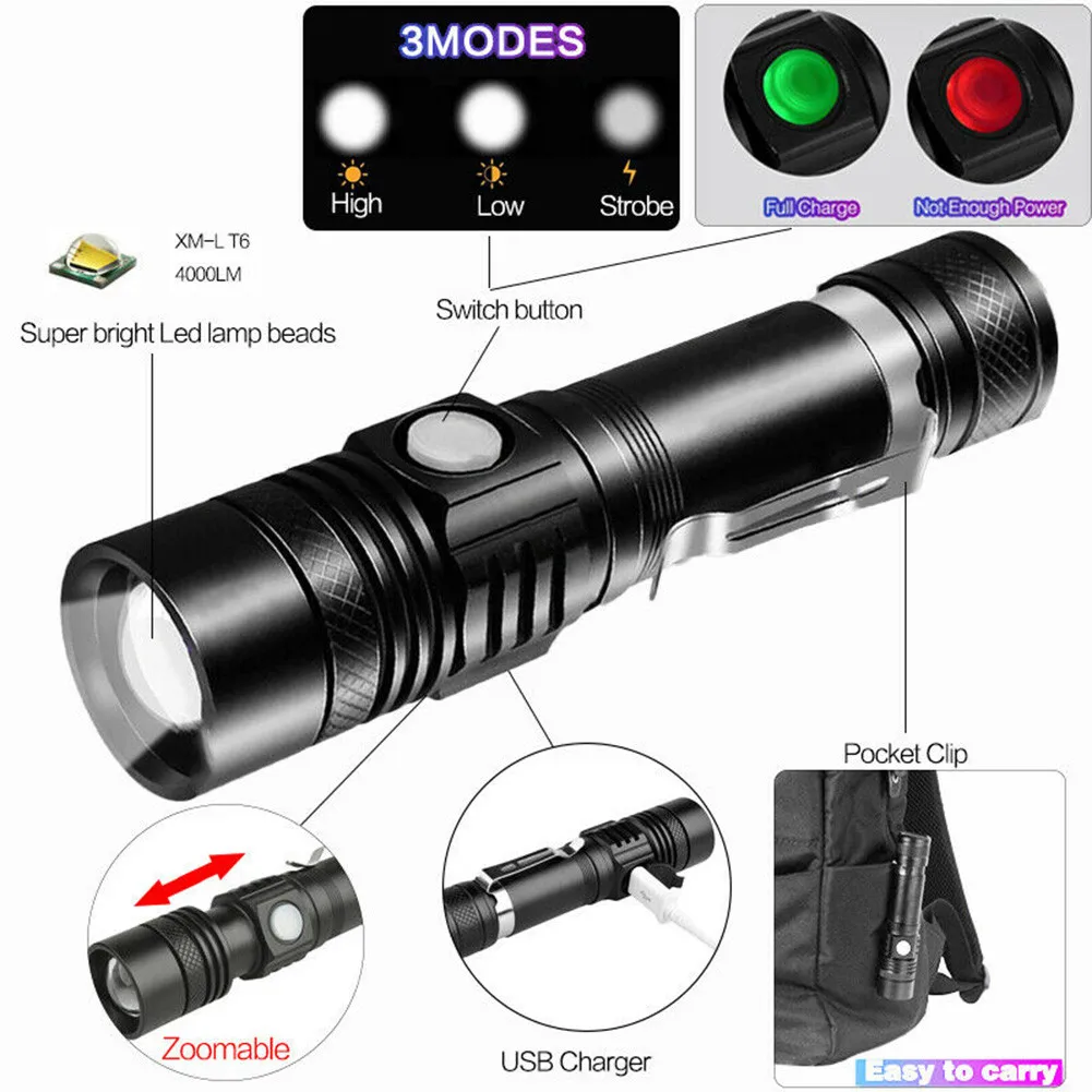 2X 60000lm LED Flashlight Torch For Bike Mount USB Rechargeable T6 XM-L Brand New And High Quality 2021 New
2X 60000lm LED Flashlight Torch For Bike Mount USB Rechargeable T6 XM-L Brand New And High Quality 2021 New