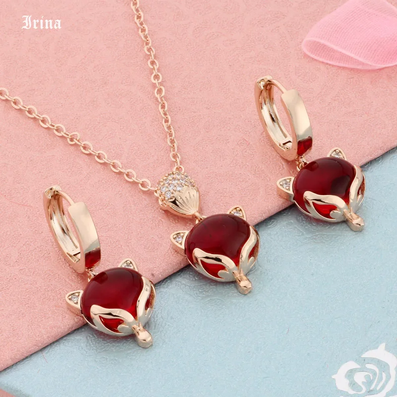 Irina Cute Fox Shape Desig Rose Gold Color Jewelry Set for Women Luxury Earrings And Pendant New Fashion Jewelry Best Gift
Irina Cute Fox Shape Desig Rose Gold Color Jewelry Set for Women Luxury Earrings And Pendant New Fashion Jewelry Best Gift
